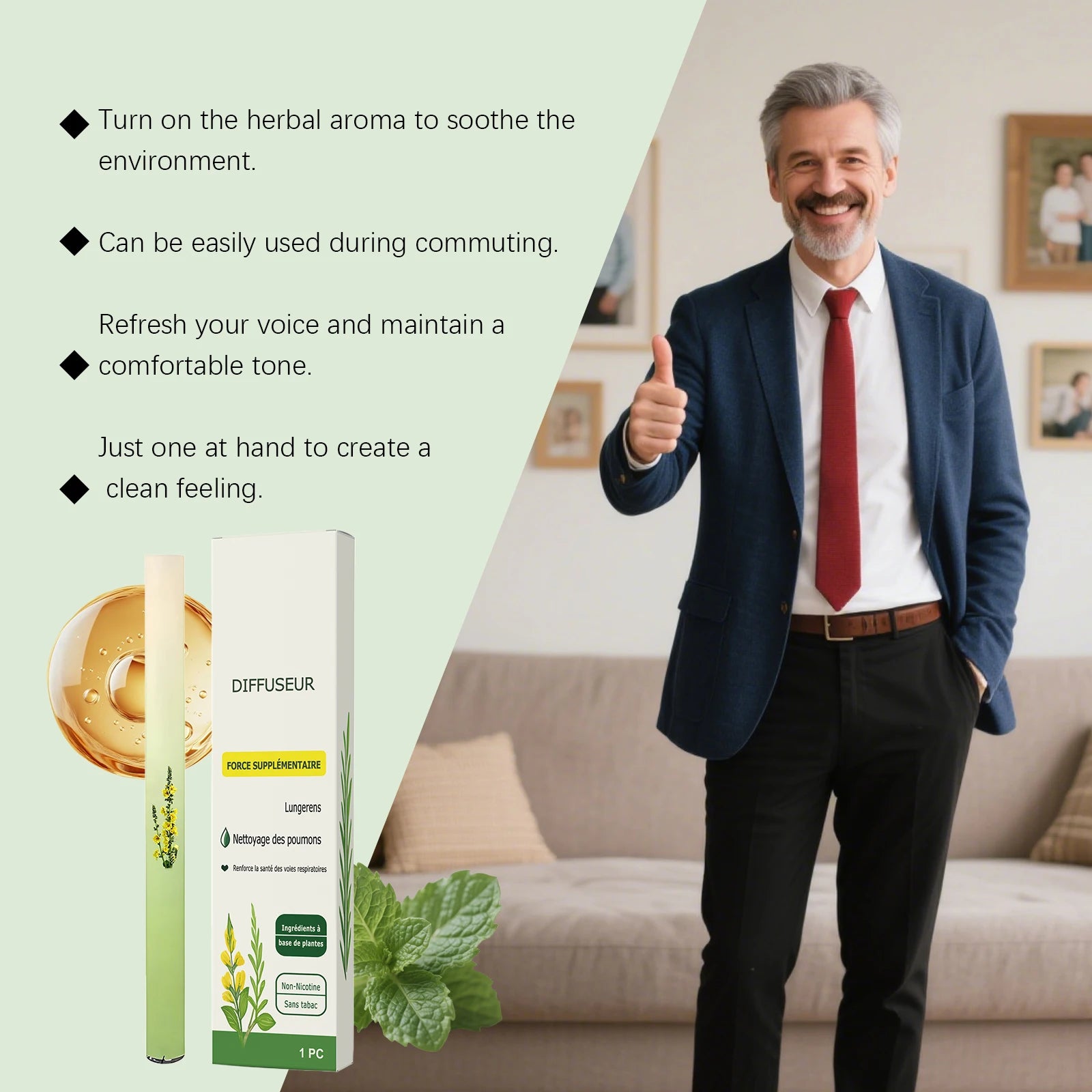 Herbal Fresh Breathing Stick Repair Nasal Cavity Soothing Respiratory Tract Relieve Respiratory Discomfort Lung Cleaning Pens Oasis Select