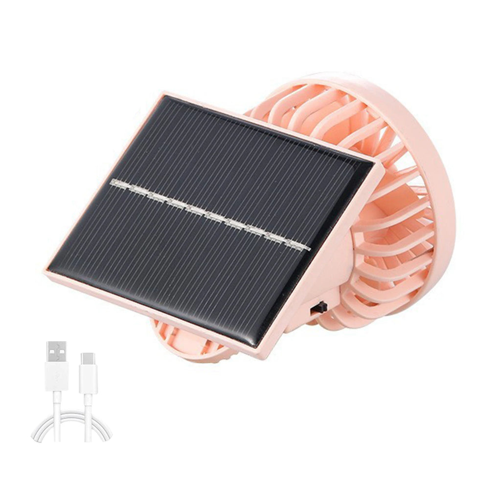 Solar Energy & Portable Clamp Fans with Solar Energy Hands-Free Cooling Fans for Tents Hiking Power Outage Emergency Use Oasis Select Pink China Mainland