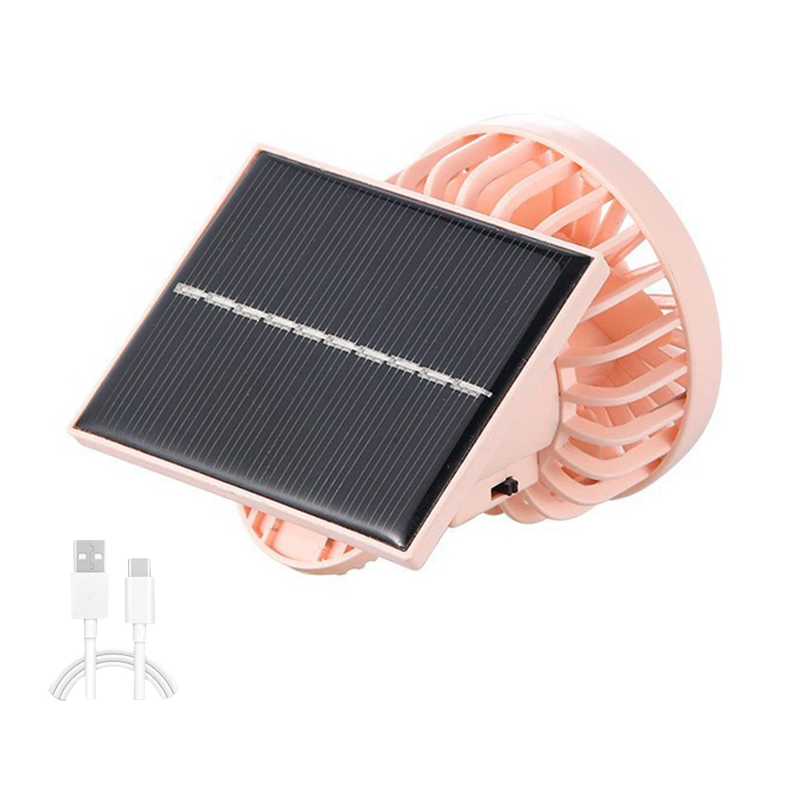 Solar Energy & Portable Clamp Fans with Solar Energy Hands-Free Cooling Fans for Tents Hiking Power Outage Emergency Use Oasis Select Pink China Mainland