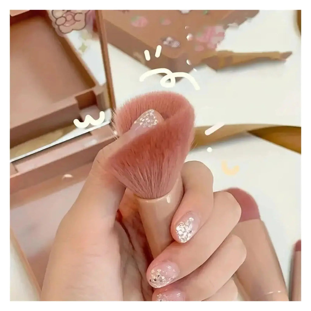 5pcs Mini Travel Size Makeup Brushes Set Complete Function Cosmetic Brushes Kit with Storage Case And Mirror for On-the-Go Oasis Select