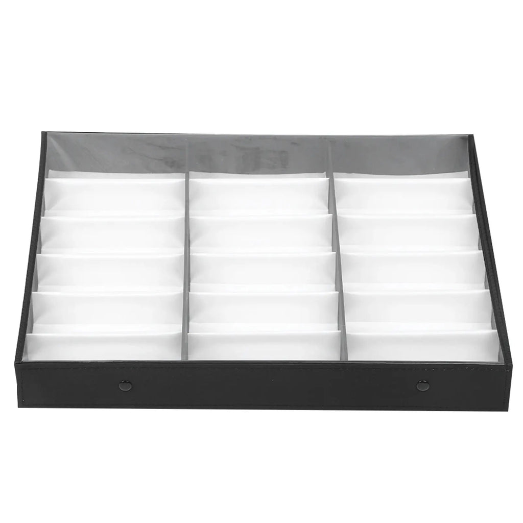 18-Slot Eyeglass & Sunglass Storage Display Case Organizer