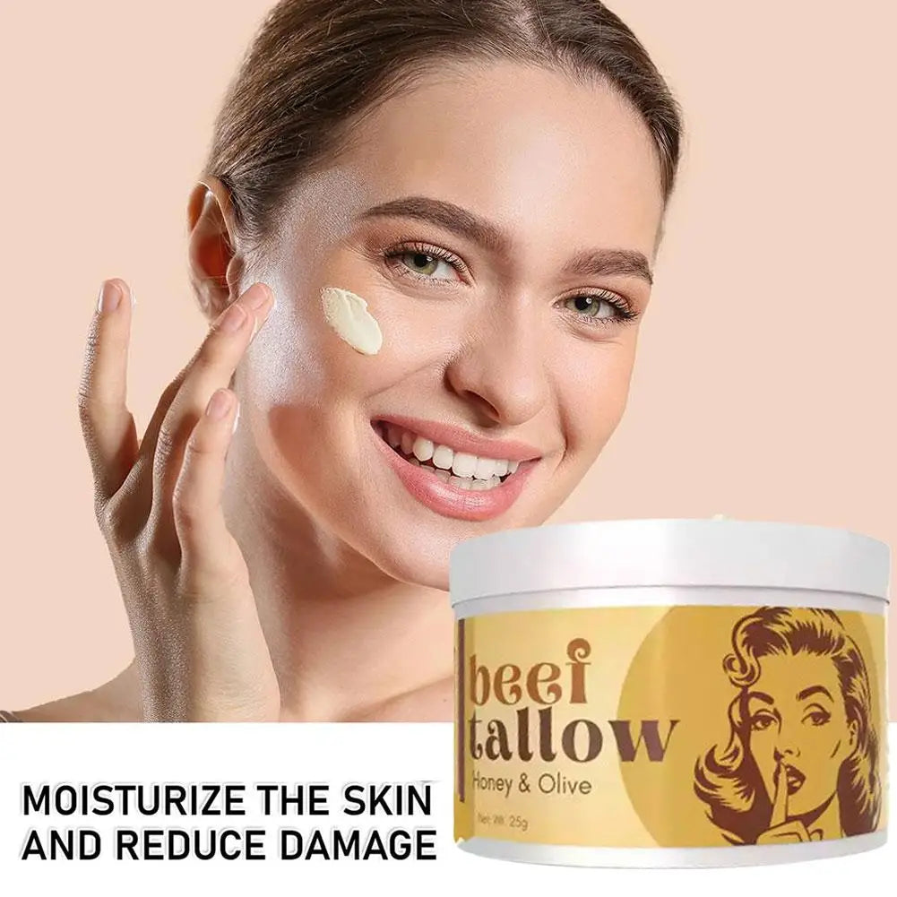 1/2PCS Whipped Beef Tallow And Honey Balm Moisturizing Beef Tallow Face Cream Body Lotion Grass Fed Grass Finished Face Cream Oasis Select