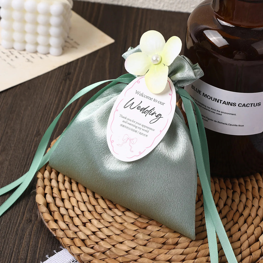 Velvet Drawstring Gift Bag with Bow | Wedding & Party Favor Pouch