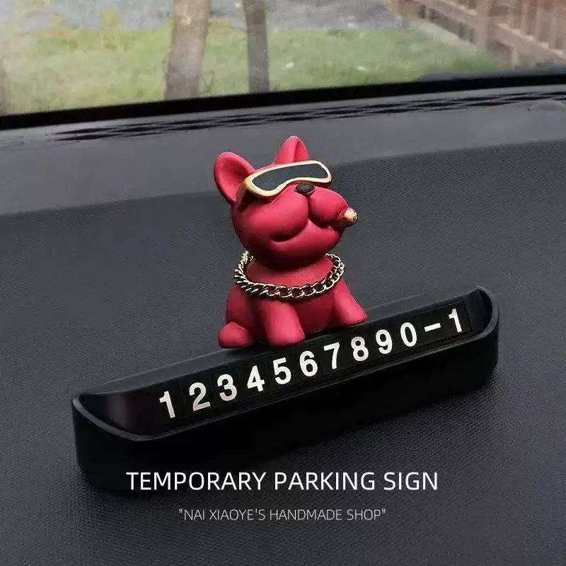 Bulldog Temporary Parking Card – Cute Dashboard Car Decor