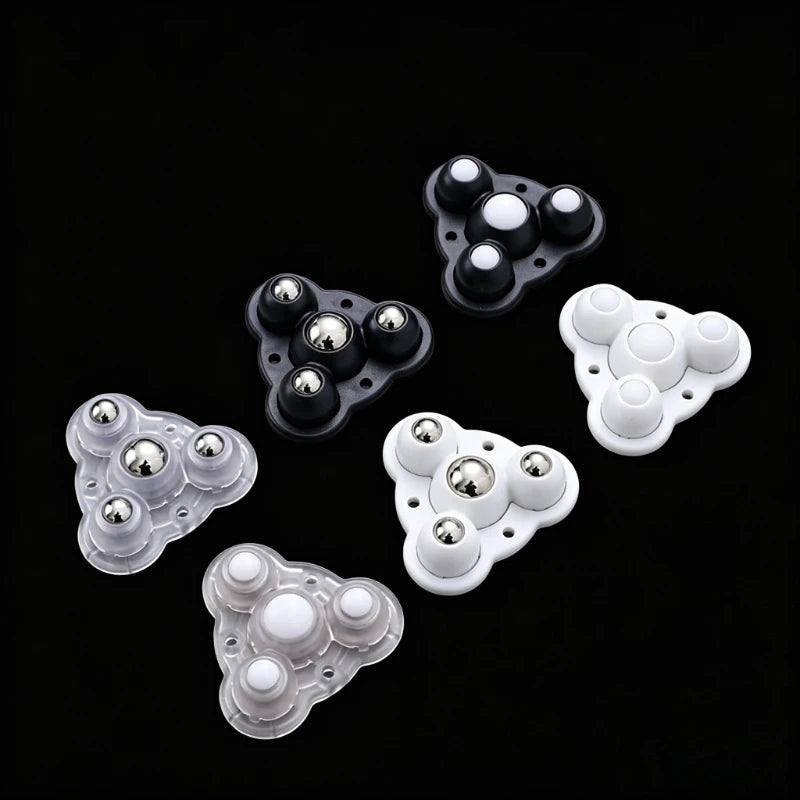 4PCS Universal Wheel 360°Rotation Pulley Self Adhesive Caster Stainless Steel Mini Swivel Wheels for Furniture Cabinet Trash Can Oasis Select