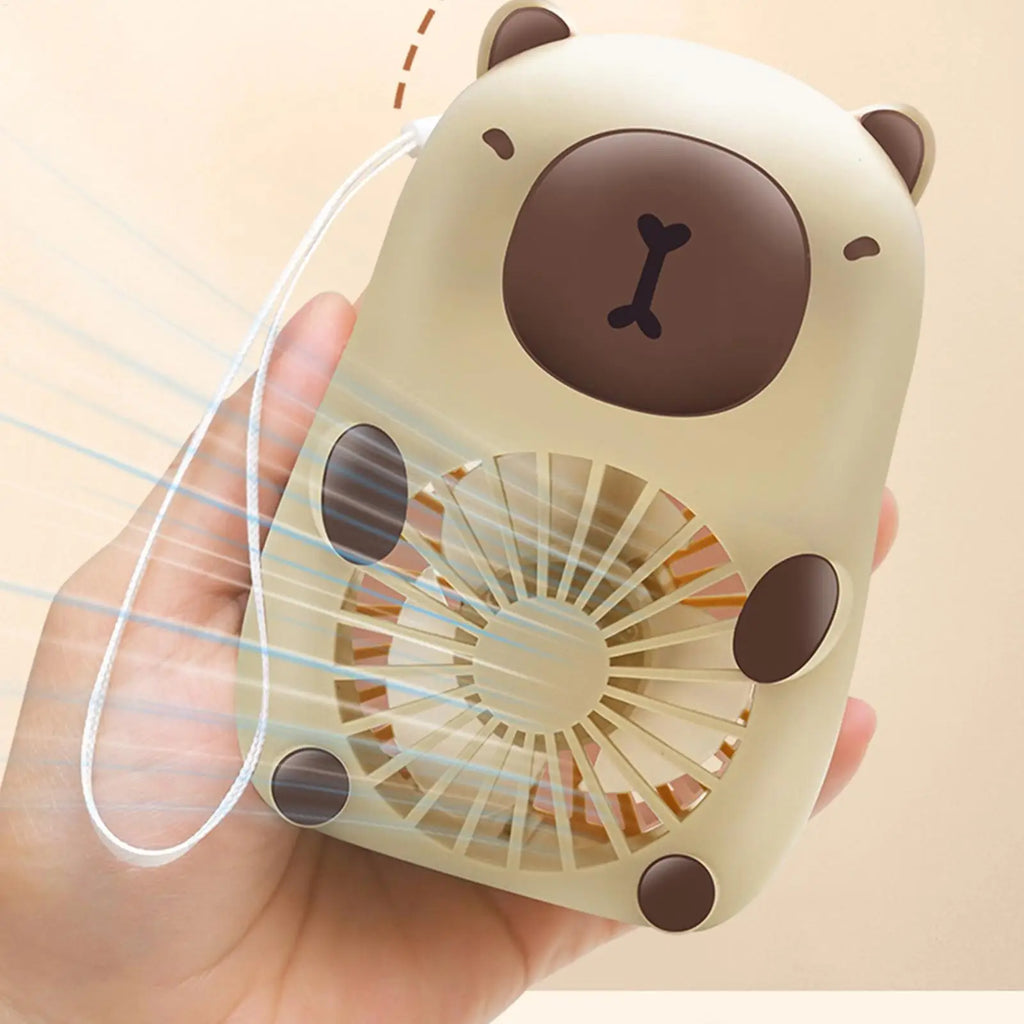Animal Fan Handheld Electric Capybara Fan USB Charging 3-Speed Air Coolers Personal Cooling Devices Handheld Desktop Mini Fan Oasis Select
