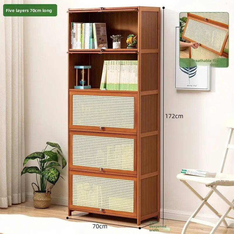 table Bookcase with door Household children's corner Bookshelf Internet celebrity American TV Wall narrow cabinet display shelf Oasis Select Fifth floor 70