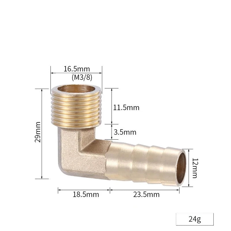 Brass Hose Fitting 4mm-19mm Barb Tail 1/8" 1/4" 1/2" 3/8" BSP Female Thread Copper Connector Joint Coupler Adapter Oasis Select 3cent male 12MM