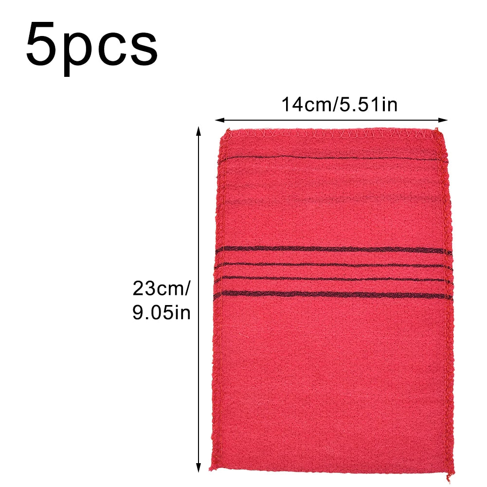 Korean Exfoliating Bath Washcloth Body Scrub Towel 5 Pack Exfoliating Washcloth Oasis Select