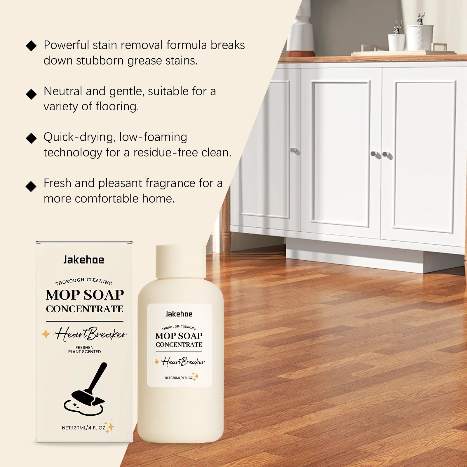 Jakehoe Floor Polish Cleaner – Quick Dry, Fragrant & Multi-Surface Floor Polish Cleaner Oasis Select