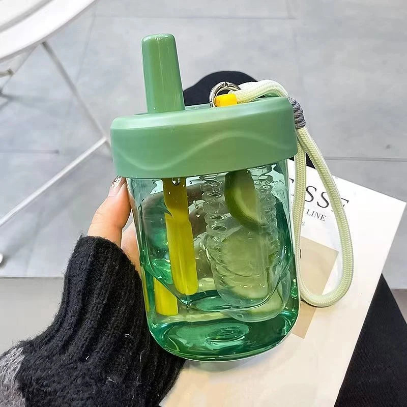 Dudu Tea Infuser Straw Cup Leakproof Portable Tea Cup with Filter for Home Office Travel Oasis Select green