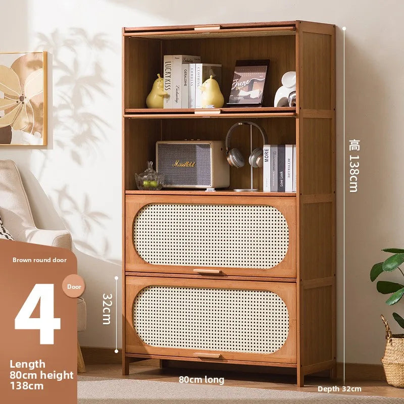 Floor-to-ceiling bookcase home living room children's wall multi-layer storage cabinet storage cabinet simple bedroom Oasis Select 80 long four doors
