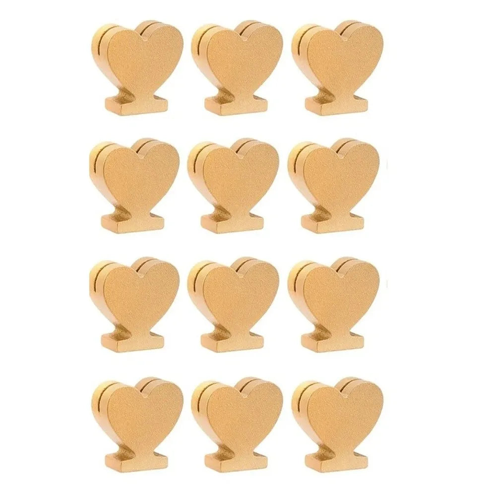 12PCS Gold Star Heart Table Number Card Stands | Photo Clips