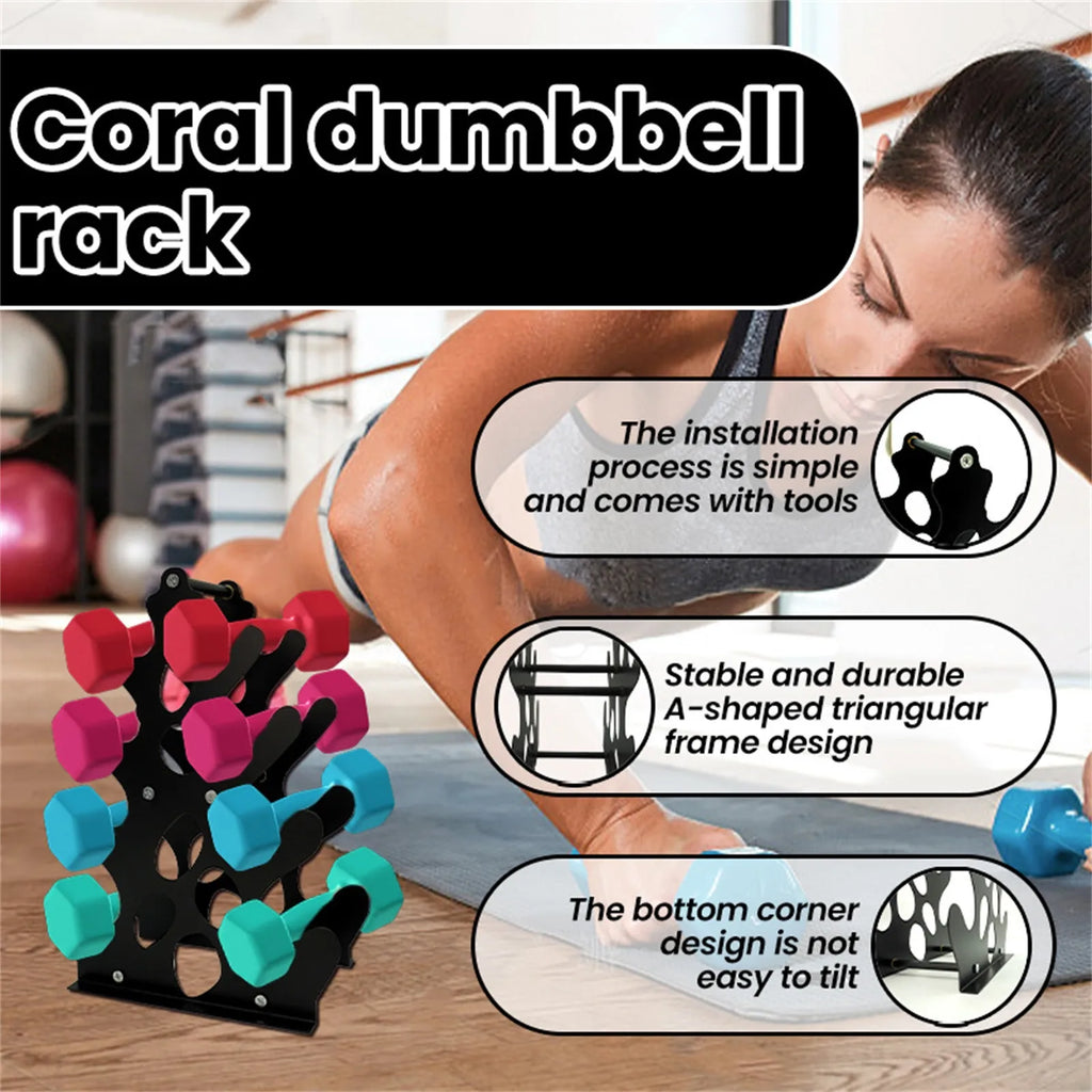 3-Tier Dumbbell Rack Stand – Compact Home Gym Storage Dumbbell Storage Rack Oasis Select