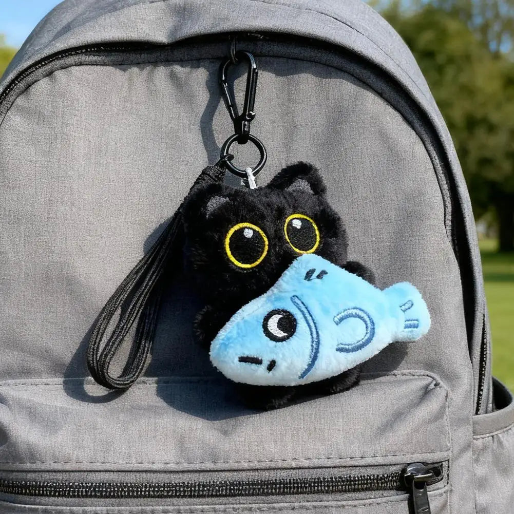 Cute Black Cat Plush Keychain – Bag Charm & Gift