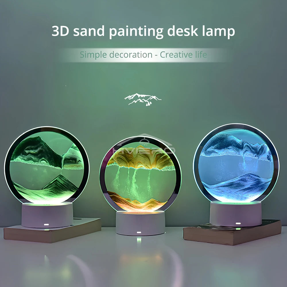 HVIERO Quicksand LED Table Lamp | USB Rechargeable Night Light