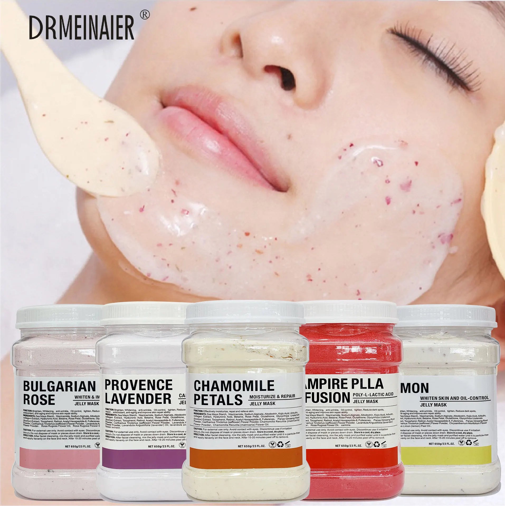 650g Gold Jelly Mask Powder Vampire DIY Plant Powder Masks Peel Off Vitamin C Hyaluronic Acid Facial Skin Care Rose Mud Mask Oasis Select