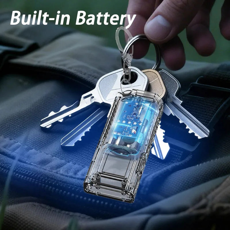Mini COB LED Keychain Flashlight | USB-C Rechargeable, 5 Modes