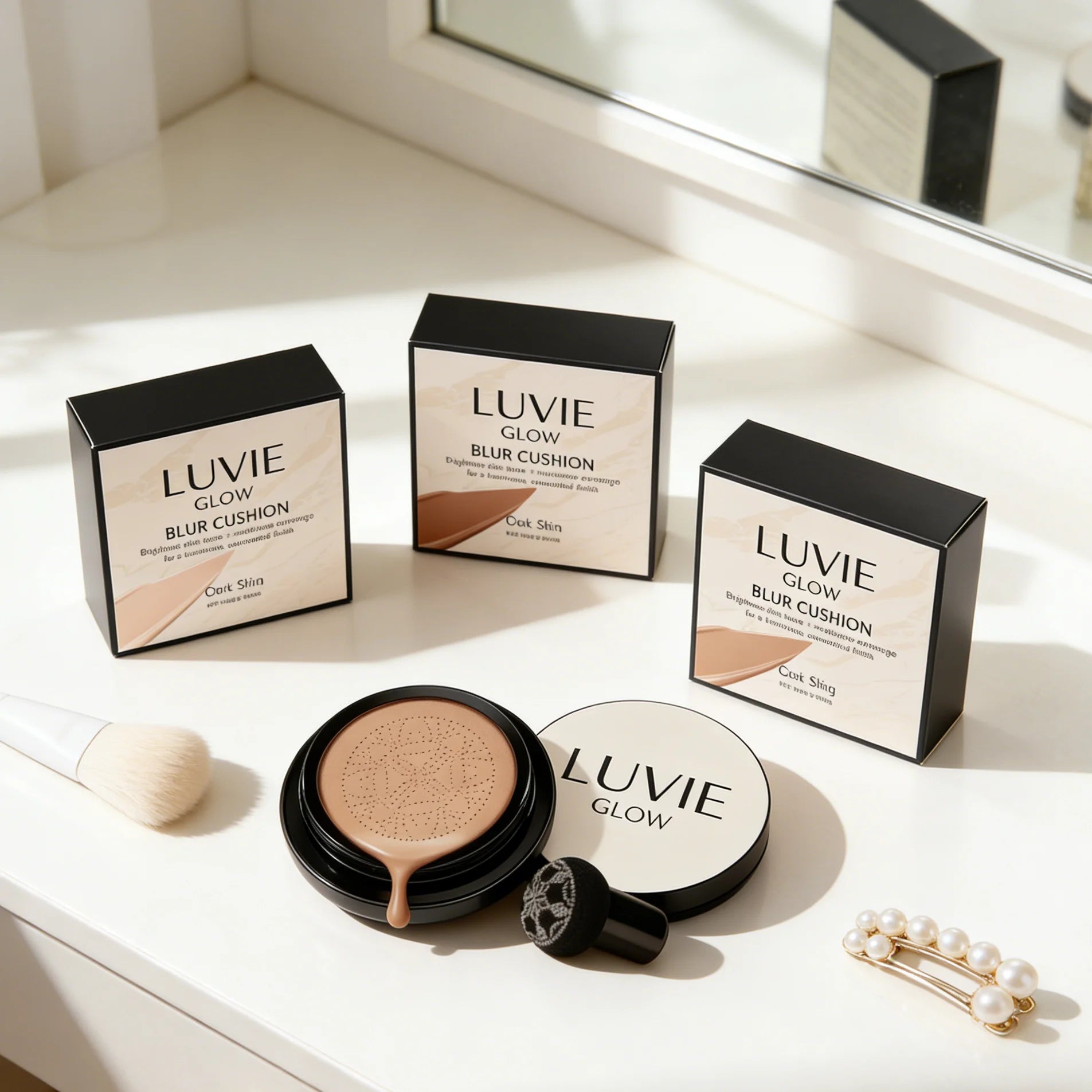 Mushroom Head Air Cushion Moisturizing Whitening Concealer CC Cream Foundation Waterproof Oil Control Long-Lasting Nude Makeup Oasis Select