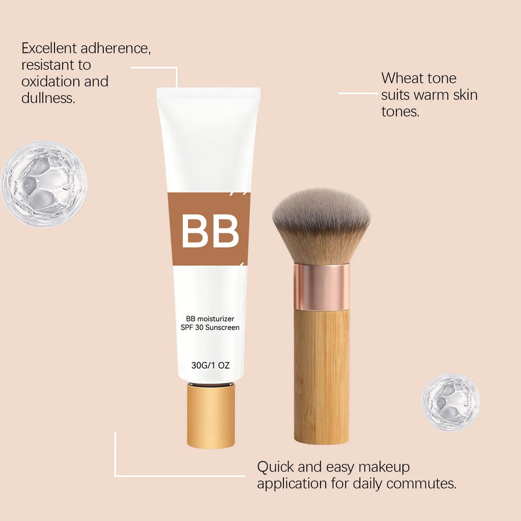 Sunscreen BB Cream Cover Face Fine Lines Prevent Sun Burn Brightening Skin Concealer Liquid Foundation Makeup Kit SPF 30 PA +++ Oasis Select