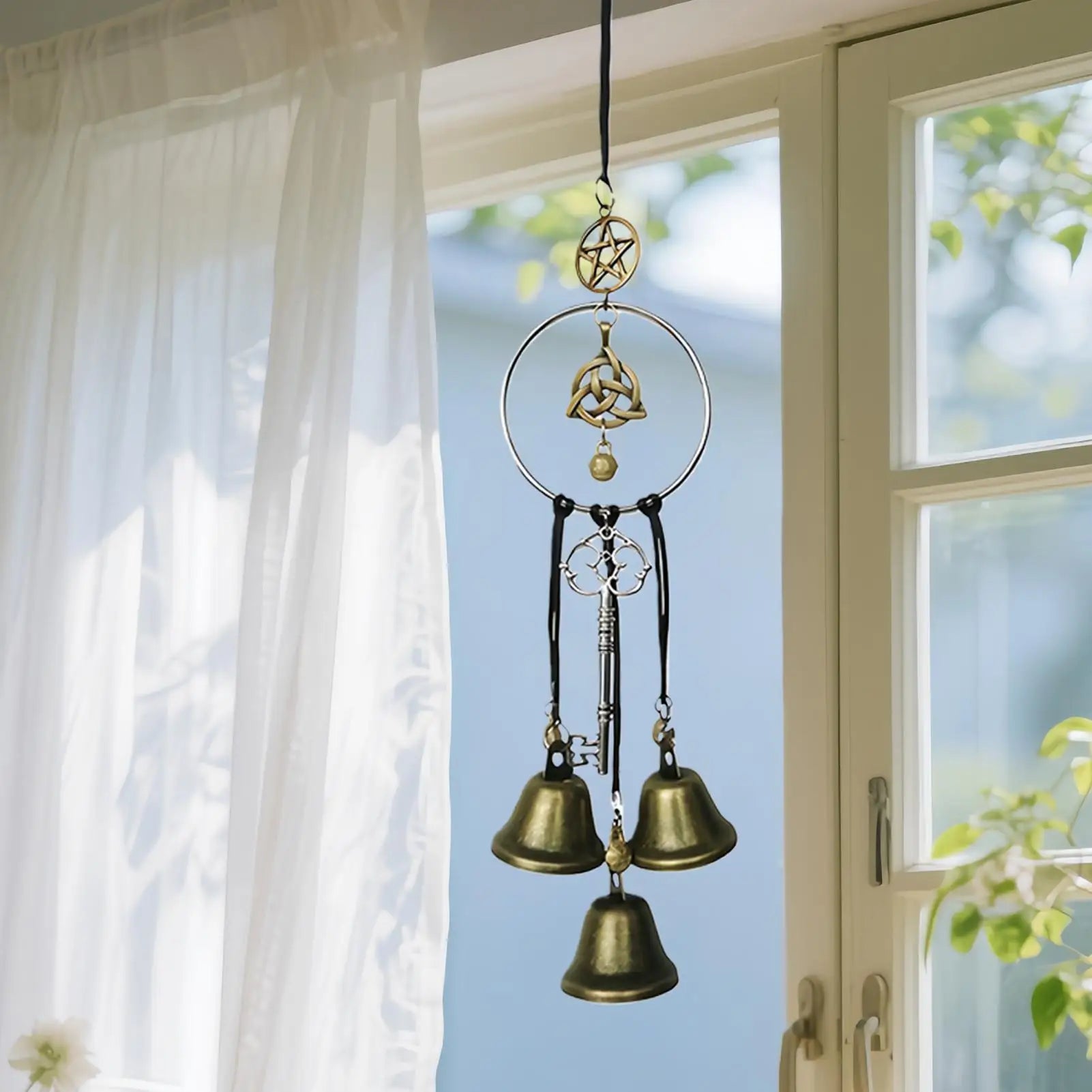 Magicals Witch Bells Wind Chimes Creative Window Ornament Hanging Pendant Handmade Hanging Witch Bells Window Door Decor Oasis Select