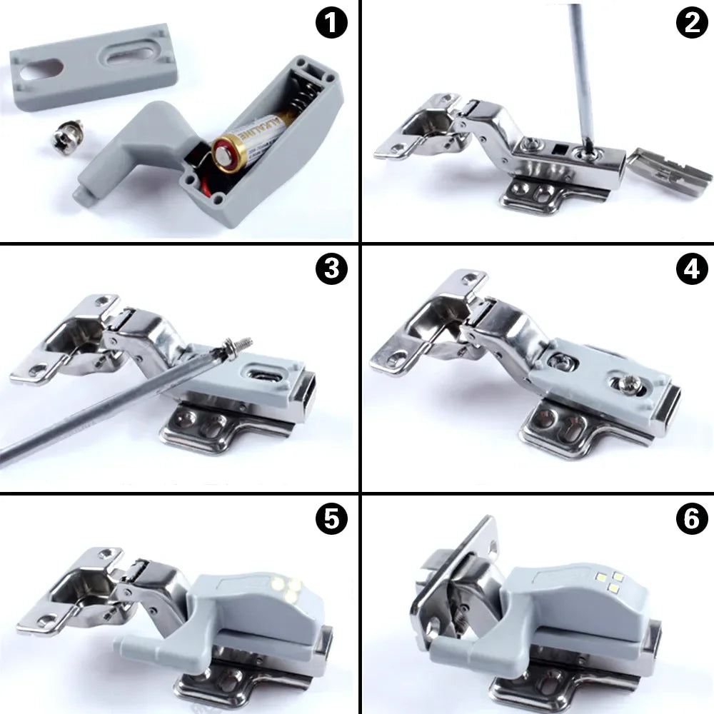 10Pcs Cabinet Light Universal Inner Hinge LED Sensor Lamp Auto Switch ON/OFF Bulb 0.3W Wardrobe Cupboard Door 3 LEDs Night Light Oasis Select