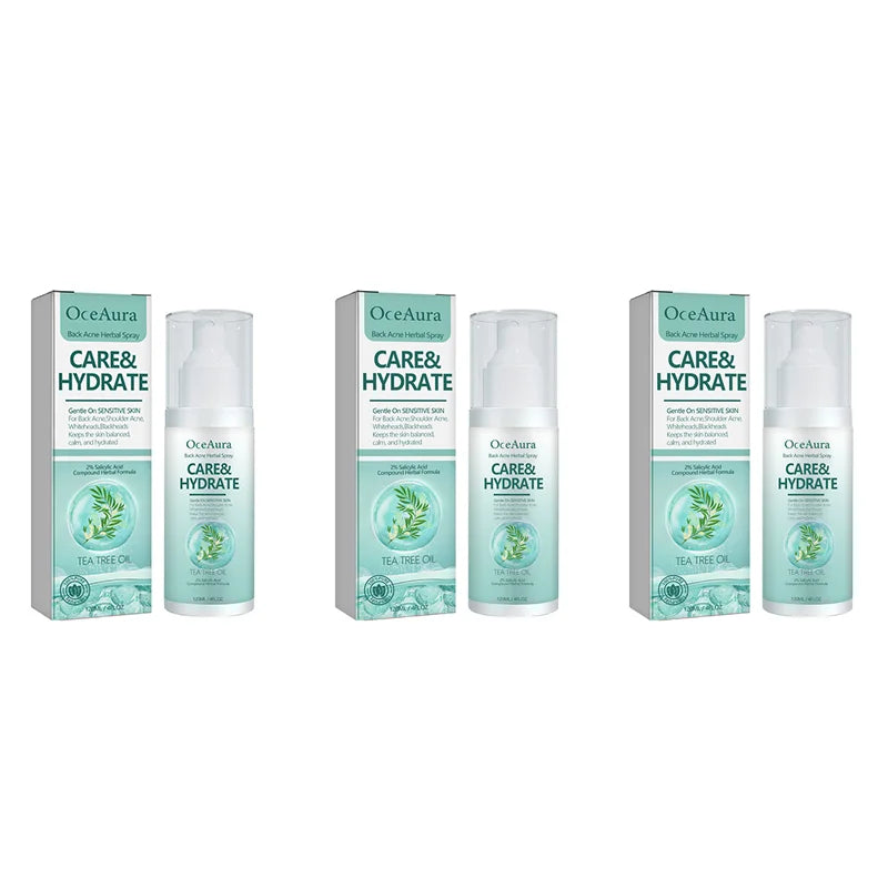 Herbal Acne Remover Spray Back Shoulder Pimple Treatment Blackhead Anti Mites Oil Control Repair Smooth Skin Care Beauty Health Oasis Select 3pcs