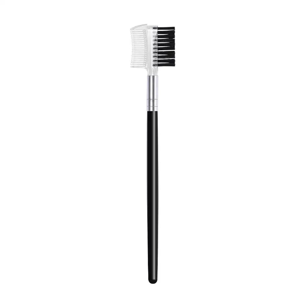 Dual-Headed Eyebrow & Lash Comb Brush – 2-in-1 Beauty Tool Brow & Lash Brush Oasis Select black-1pc