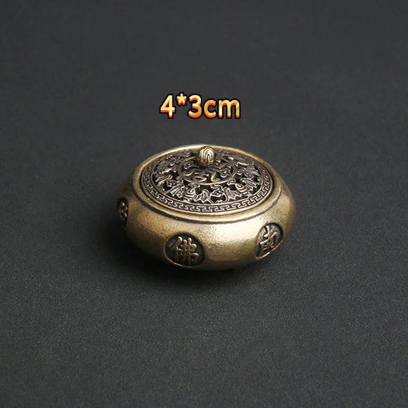 Antique Pocket Dragon Phoenix Incense Burner Hollow Incense Mini Ornaments Chinese Ancient Tea Desk Decor Office Decoration Oasis Select MR-01