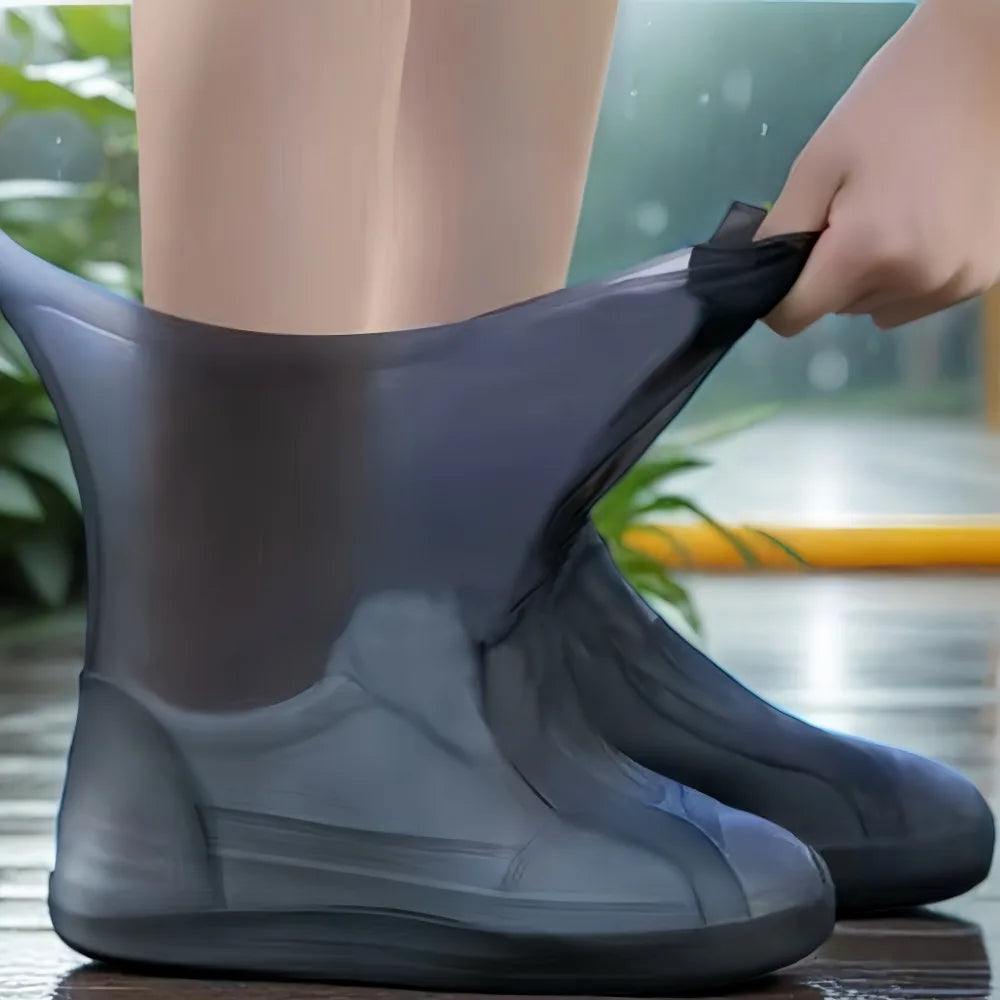 Waterproof Silicone Shoe Covers - Reusable Rubber Rain Boots, Non-Slip for Rainy Days, 1 Pair Rain Boots Men Women Oasis Select black