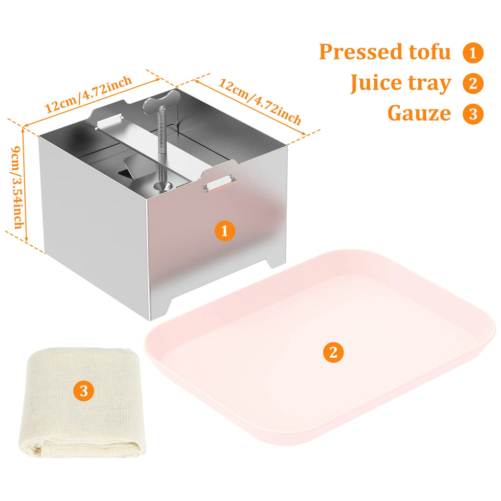 Tofu Press Mould Cheese Making Molds Food Grade Stainless Steel Tofu Maker Press Mold Kit Homemade Tofu Mold Kitchen Tool Set Oasis Select small