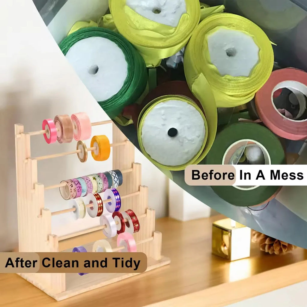 Solid Wood Ribbon Rack, 4/6 Layer Handicraft Storage and Organization Rack, Bracelet, Bracelet and Other Accessory Display Rack Oasis Select