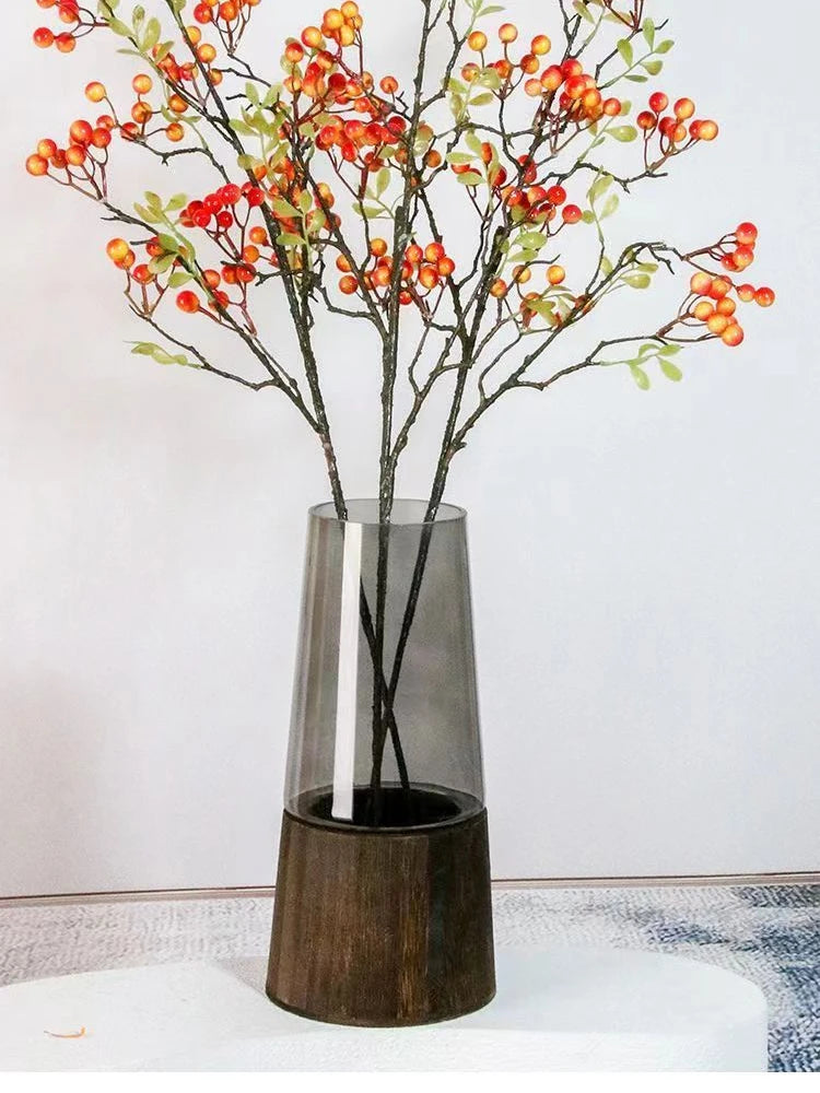 Nordic Light Luxury Simple Tabletop Glass Vase Landing South Bamboo Hydroponic Ware Transparent Tabletop Vase Decoration Oasis Select