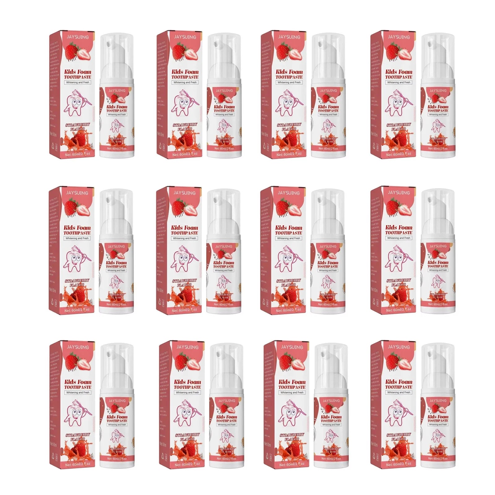 Kids Foam Toothpaste – Whitening, Stain Removal & Gum Care Kids Foam Toothpaste Oasis Select strawberryx12pcs