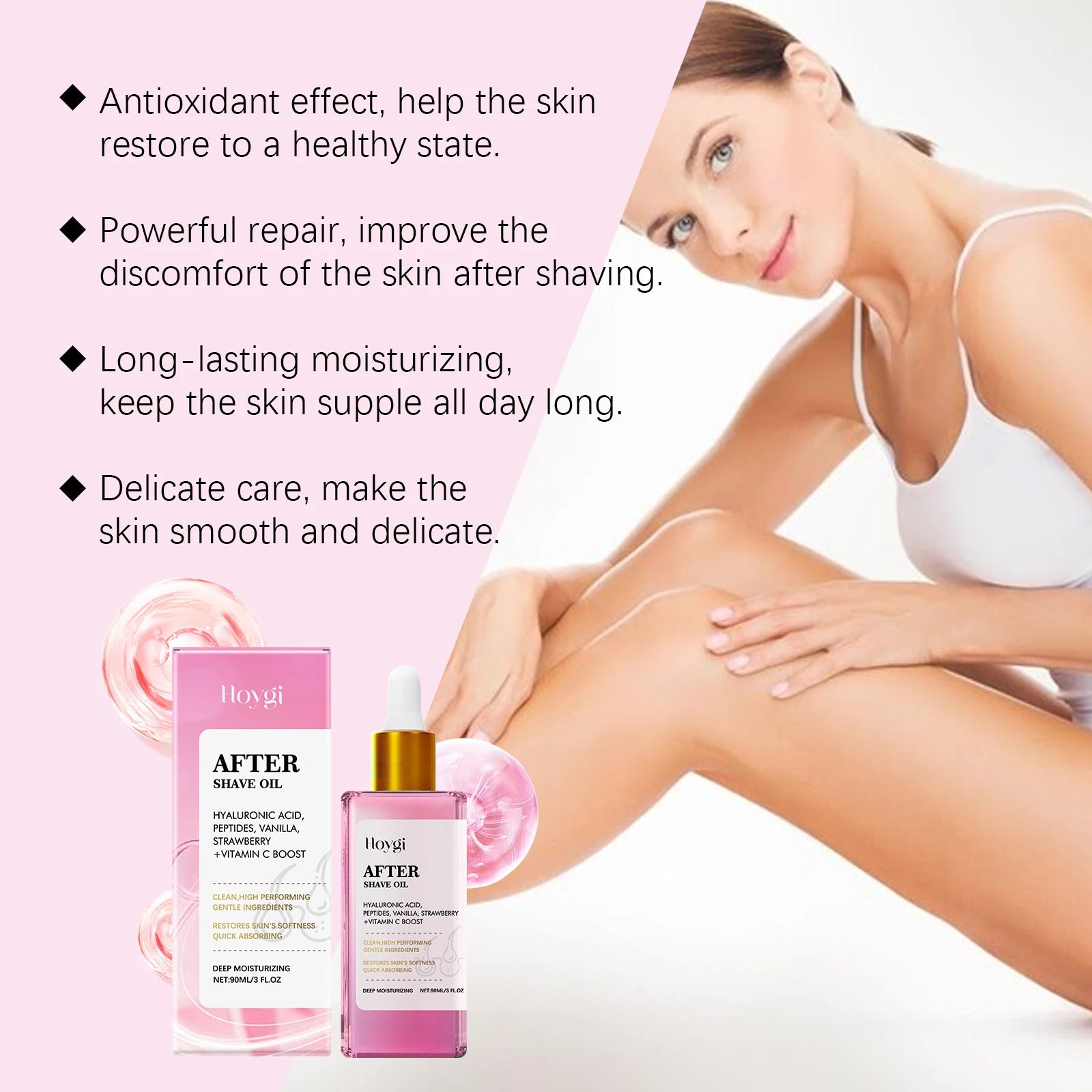 Strawberry Vanilla After Shave Oil for Smooth Skin Moisturizing Soothing Depilation Essential Oil Prevent Ingrown Hairs & Drynes Oasis Select