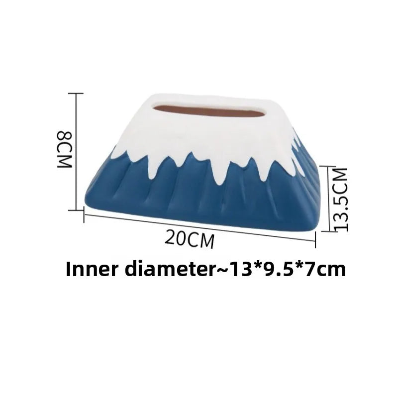 Snow Mountain Ceramic Tissue Box Living Room High Quality Paper Drawing Box Bedroom Design Dining Table Artistic Ornament Oasis Select Tissue Box