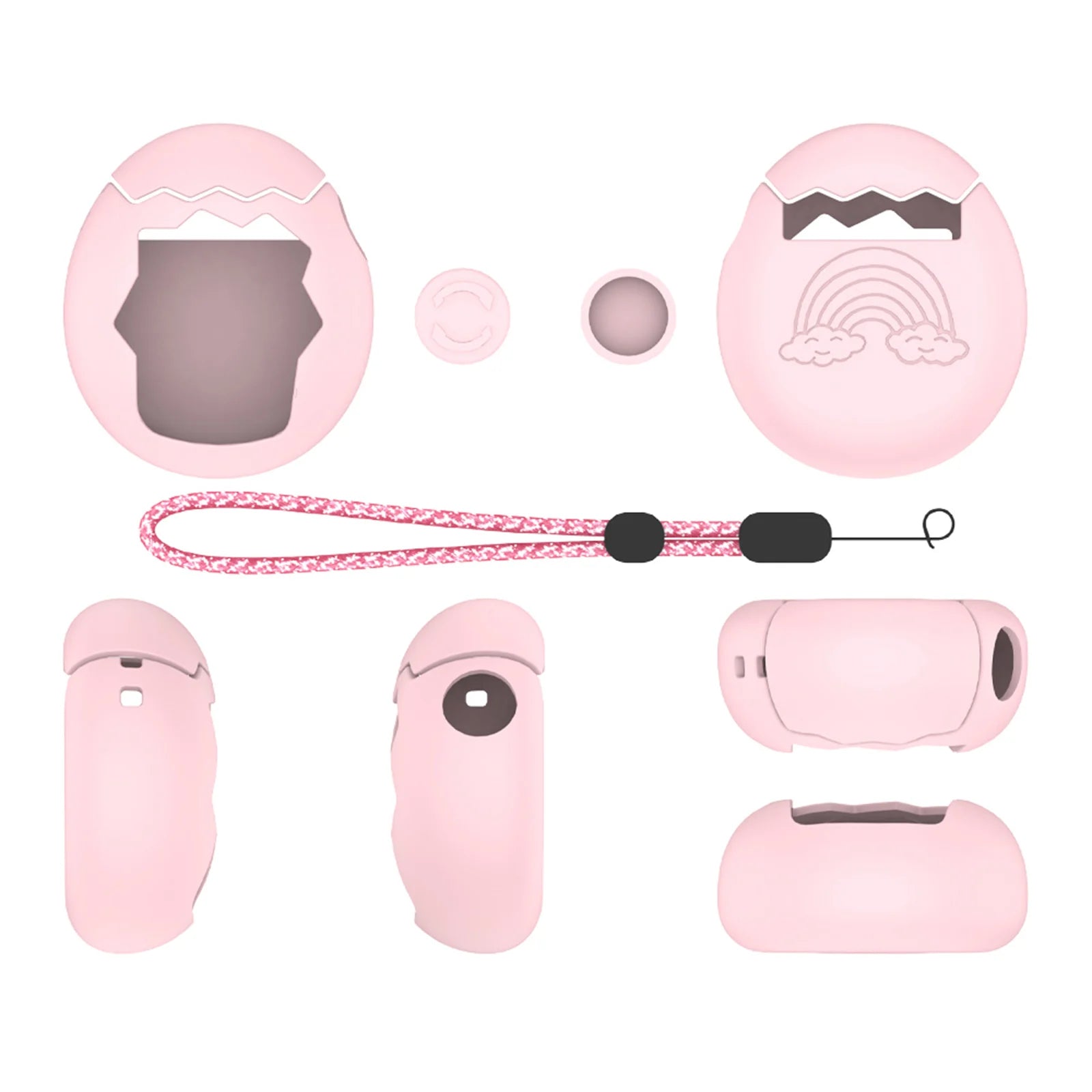 Silicone Cover with Thumb Grips & Lanyard Soft Silicone Case Silicone Full Cover Case for Tamagotchi Paradise Game Accessories Oasis Select Pink China Mainland