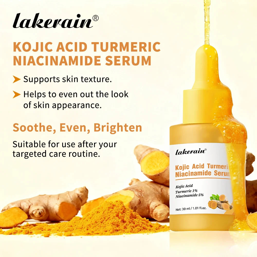 Kojic Acid Turmeric Niacinamide Serum Precise Dropper Design Deep Moisturizing Soothe Skin Brighten Skin Tone Facial Care Oasis Select