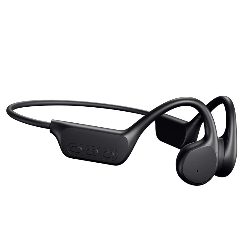 True Bone Conduction Headset IPX8 32GB Bluetooth 5.3 Wireless Swimming Headphone With Microphone Waterproof Exercise Fitness Oasis Select Black