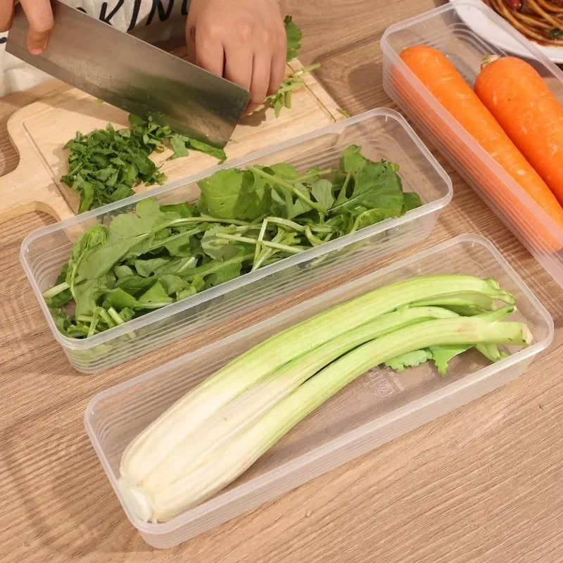 1/5PCS Fresh Box Refrigerator Storage Boxes Scallions Food Container, fresh-keeping Food Boxes,Transparent Sealed Storage Box Oasis Select