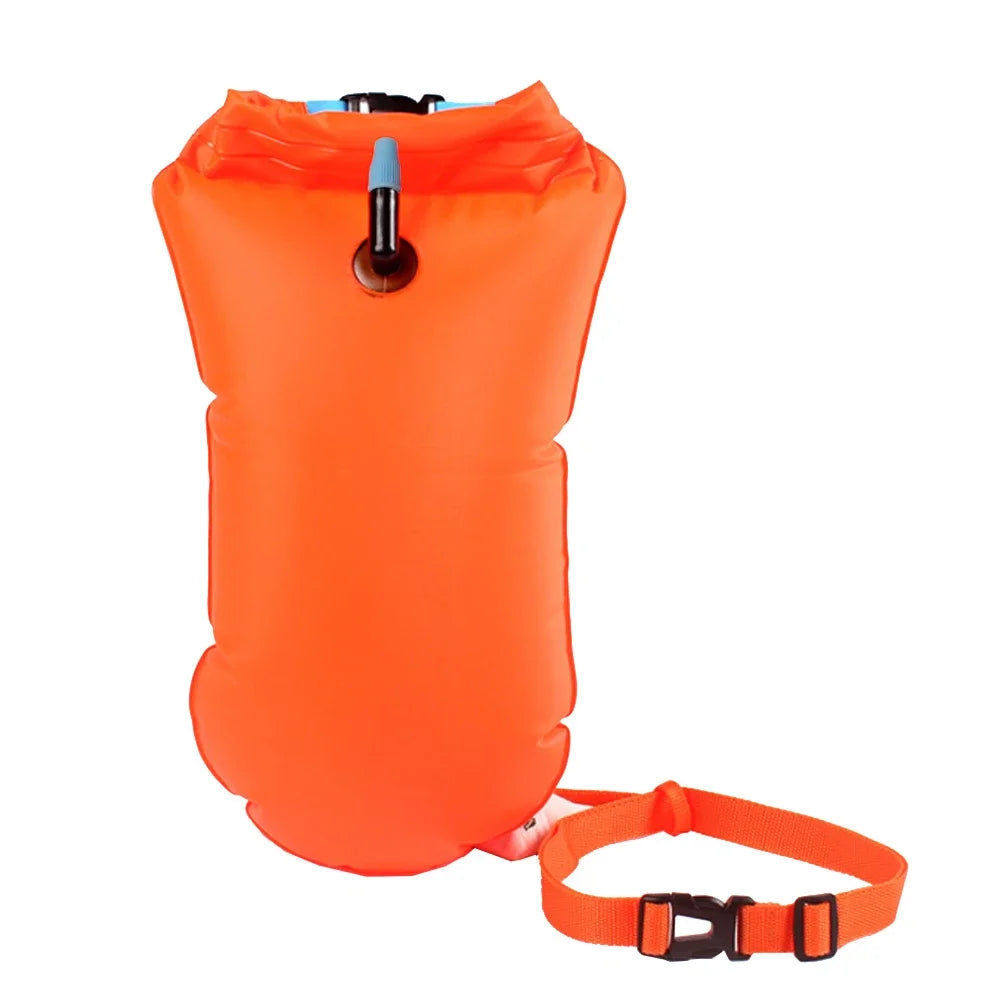 Dry Bag Inflatable Open Swimming Buoy Tow Float with Waist Belt for Boating Rafting Swimming Bucket Water Sport Safety Bag Oasis Select Orange