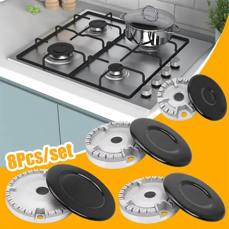 Durable 4 Or 8 Pcs Gas Stove Burner Caps Upgraded Oven Gas Hob Burner Crown Oasis Select