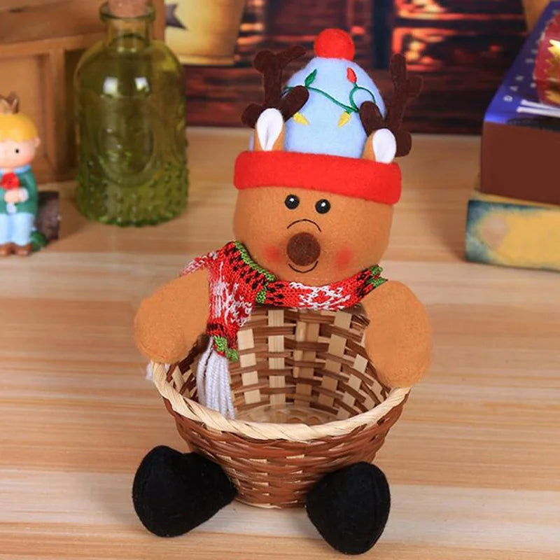 Christmas Decoration Small Candy Box Christmas Decoration Candy Basket Christmas Tabletop Decoration Children Candy Basket Oasis Select D 18x20cm