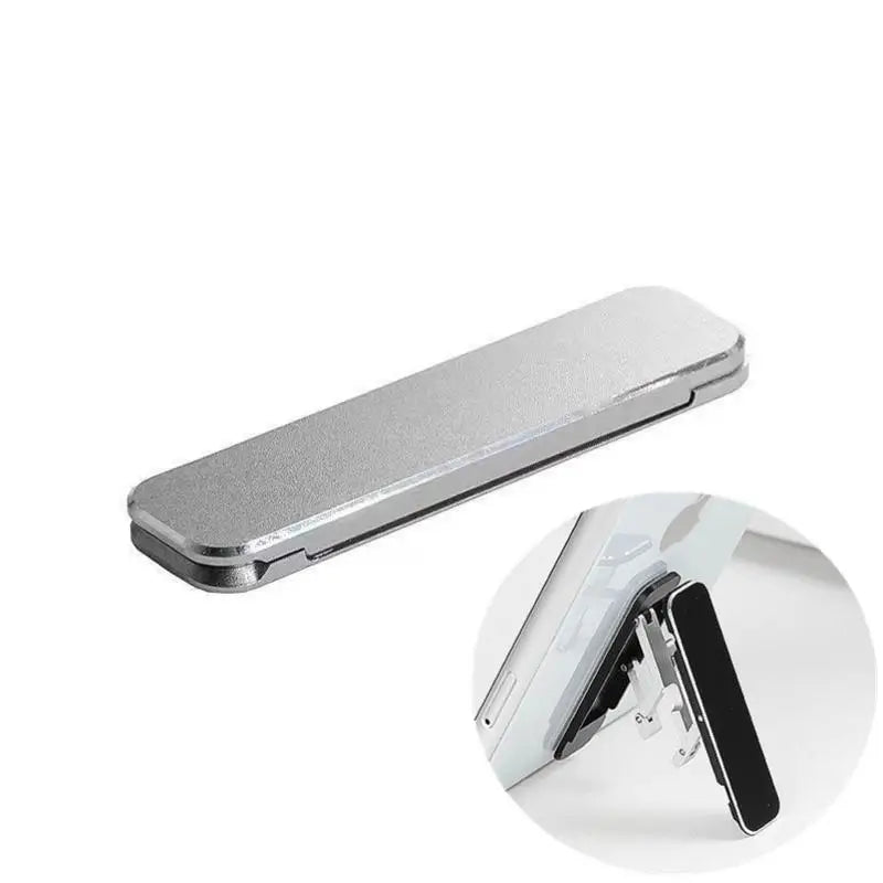 1/3PCS Mini Invisible Foldable Mobile Phone Stand Aluminum Alloy Desktop Mount Material Holder Adjustable Angle For Cellphone Oasis Select 1PCS Silver