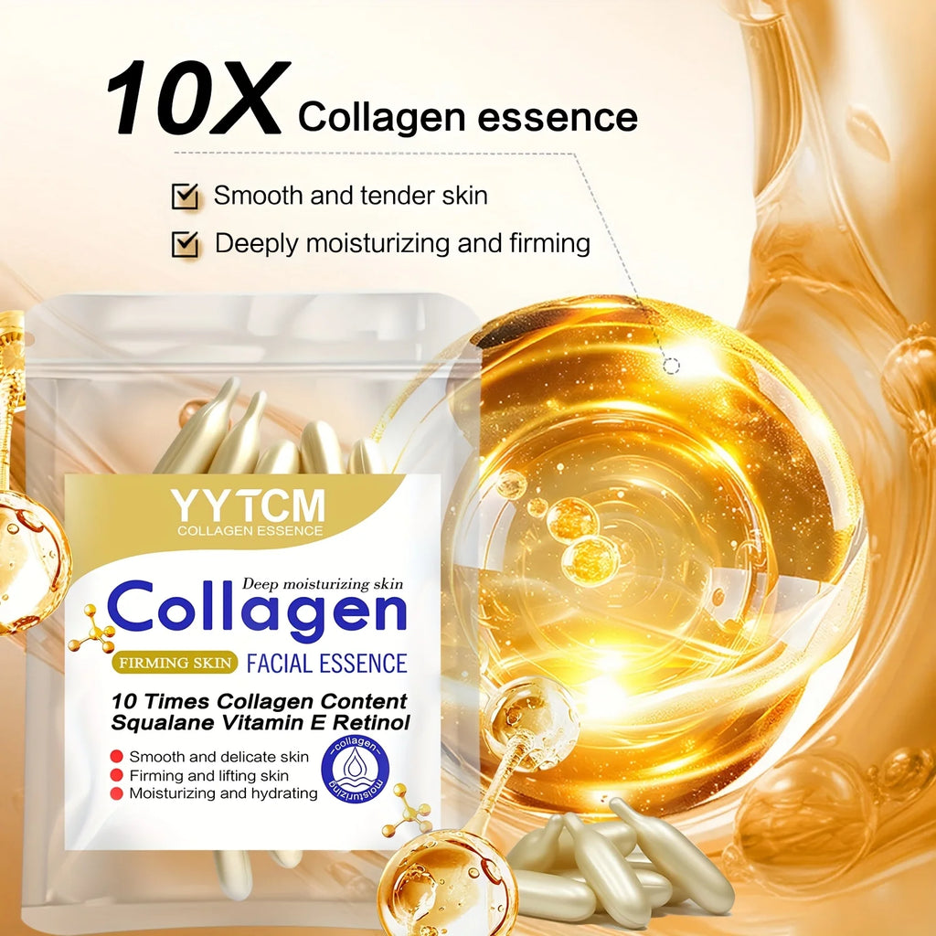 Collagen Firming Capsule Essence, Moisturizing and Smoothing the Skin, Contains Plant-Based Squalane, Retinol, and Vitamin E Deep Hydration Essence (0.4Gx30 Capsules)/Bag-1 Bag Oasis Select