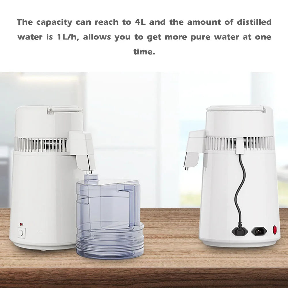 750W 220 V 4L Large Capacity Laboratory Household Distilled Water Machine Stainless Steel Pure Water Distiller Beautys Salon Oasis Select
