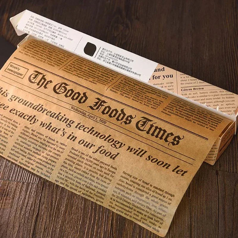 Retro English Newspaper Food Accessories for Baking Kitchen Food Grade Grease Paper Bread Sandwich Burger Fries Wrappers Cookie Oasis Select