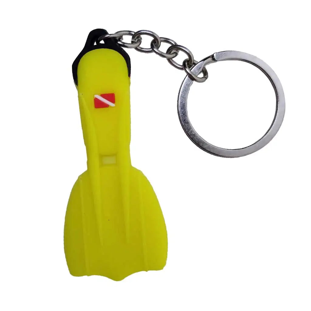 Scuba Diving Fin Key Chain KeyChain Flipper Keyring Diver Diving Gift Bags Novelty ID Oasis Select Yellow