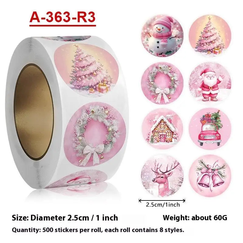 500pcs Merry Christmas Gift Stickers Santa Round Seal Labels Sticker For Gift Baking Package Envelope Stationery Decor Oasis Select A5