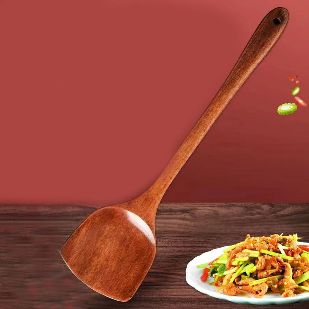 Spatule domestique spatule en bois poêle antiadhésive spécial ménage longue poignée spatule de cuisson en bois spatule 1 pièces Oasis Select Default Title